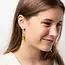 Veronica Two-Tone Glass Dangle Earrings - Green