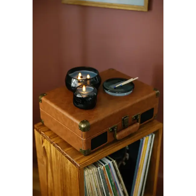 Basalt 5oz Glass Candle - Navy Rosewater Santal