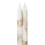 Decorative Taper Candles - White + Gold (12" Pair)