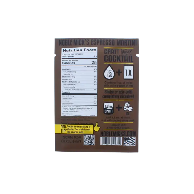 Single Serving Cocktail Mix: Espresso Martini