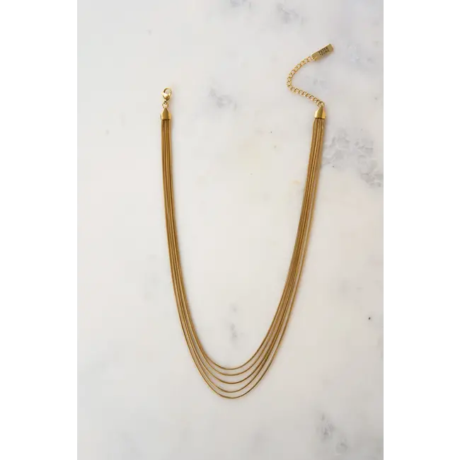 Thelma Layered Snake Chain - 18k Gold Plated Necklace