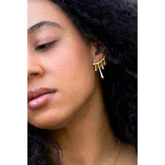 Lava Stud Earrings - 18K Gold Plated