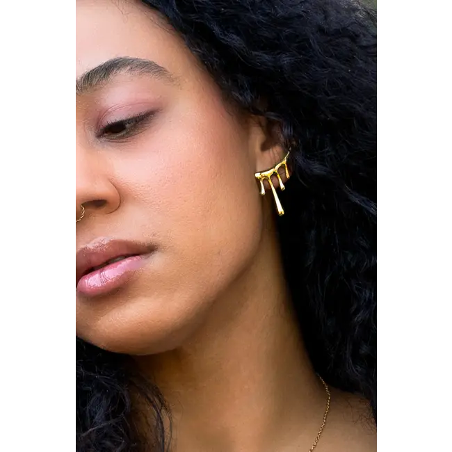 Lava Stud Earrings - 18K Gold Plated