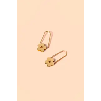 Blossom Pin Hoops - 18K Gold Plated