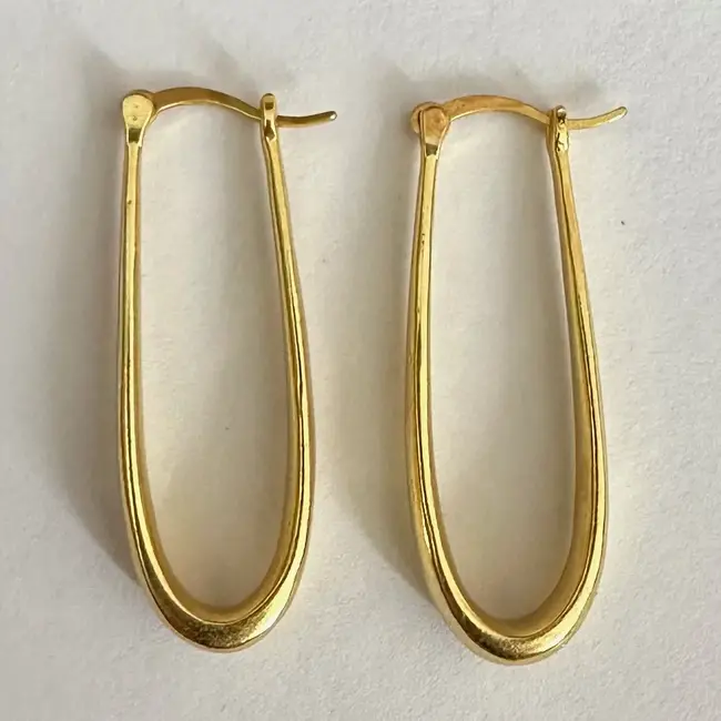 Slim Modern Gold Hoop Earrings