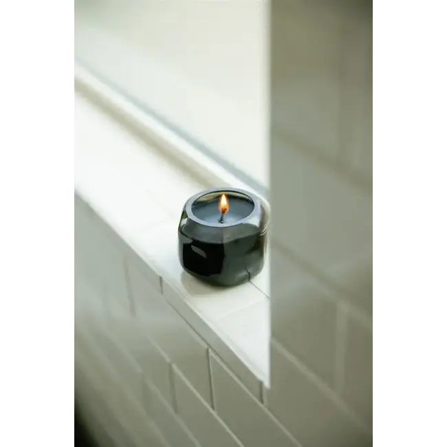 Basalt 5oz Glass Candle - Black Palo Santo Suede