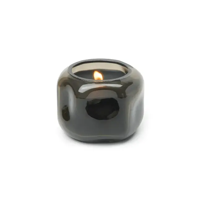 Basalt 5oz Glass Candle - Black Palo Santo Suede