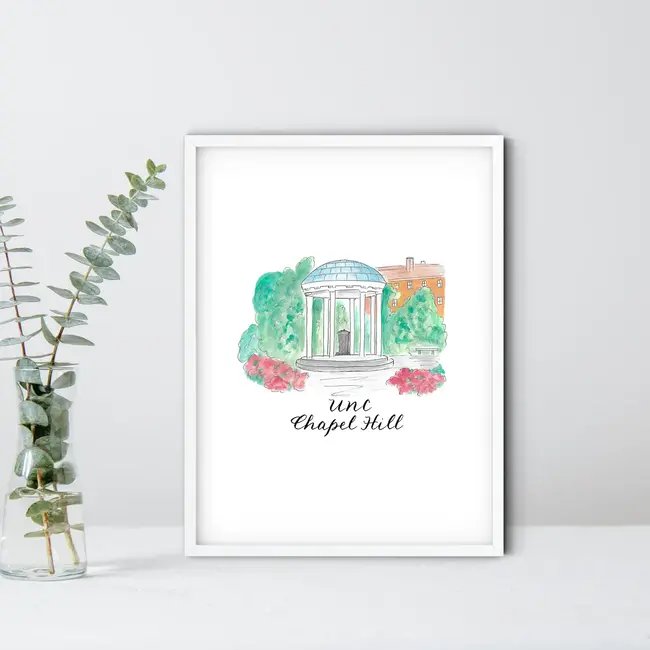 The Write Occasion Calligraphy UNC Chapel Hill Matted Print - 8x10