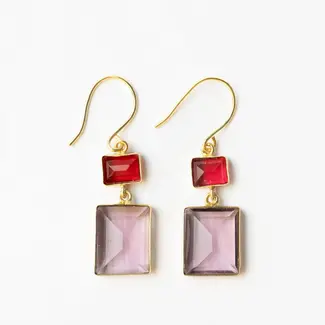 Veronica Two-Tone Glass Dangle Earrings