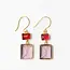 Veronica Two-Tone Glass Dangle Earrings