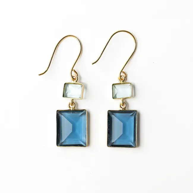 Veronica Two-Tone Glass Dangle Earrings