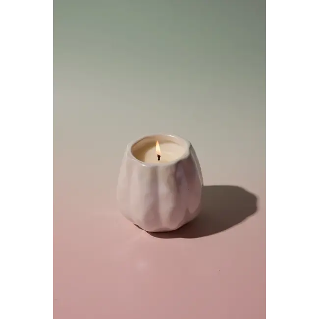 White Metallic Pumpkin Candle 9oz