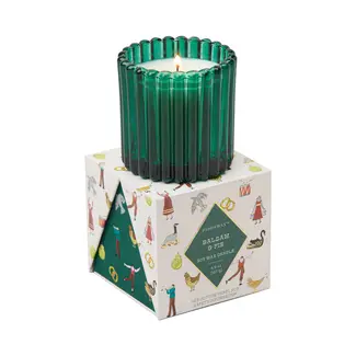 Green Glass in Holiday Merry Box - Balsam Candle