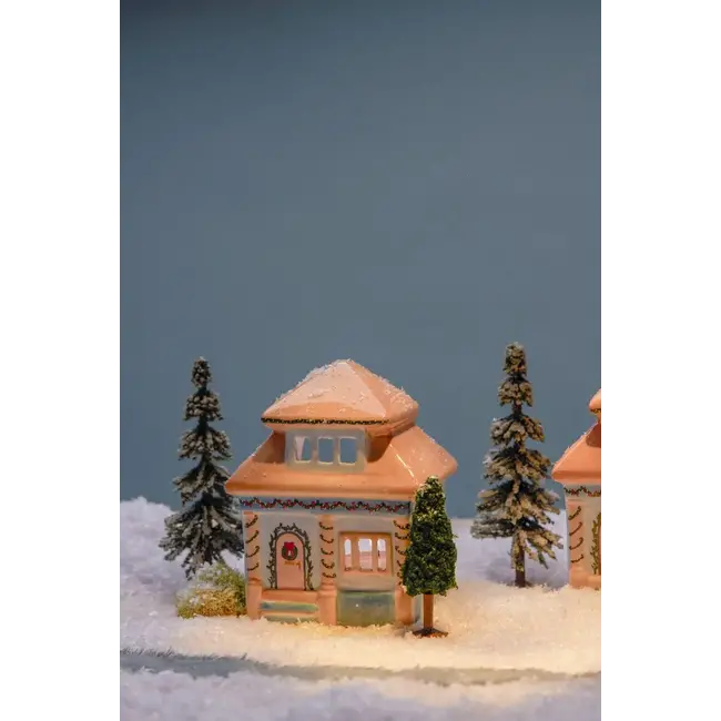 Ceramic House Incense Tea Light Holder - East Side House