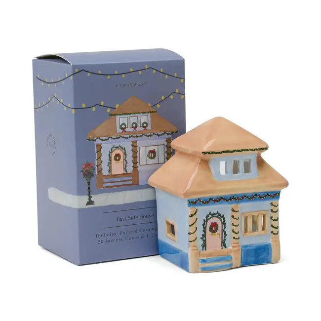 Ceramic House Incense Tea Light Holder - East Side House