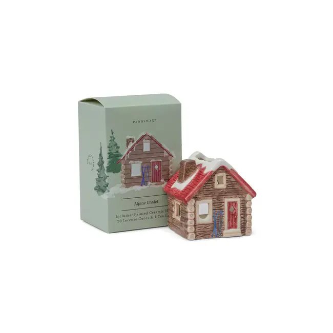 Ceramic House Incense Tea Light Holder - Alpine Chalet