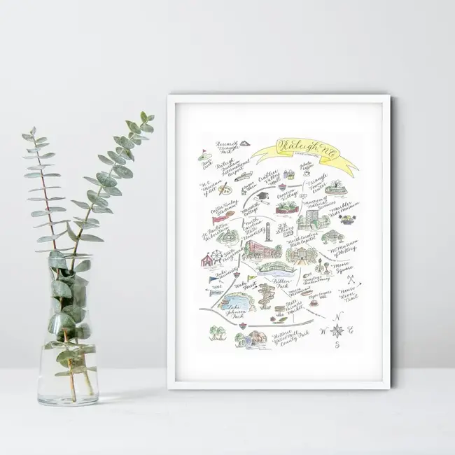 The Write Occasion Calligraphy Raleigh Matted Print - 11x14