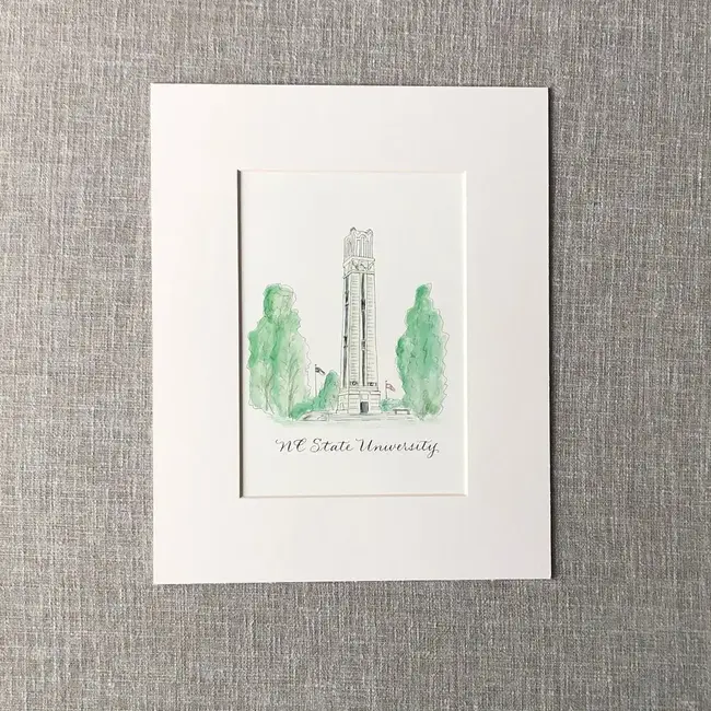 The Write Occasion Calligraphy NC State University Matted Print - 8x10