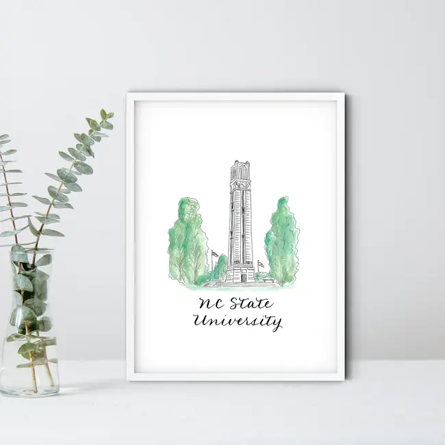 The Write Occasion Calligraphy NC State University Matted Print - 8x10