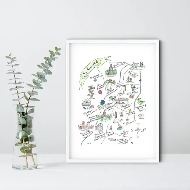 The Write Occasion Calligraphy Durham Matted Print - 11x14