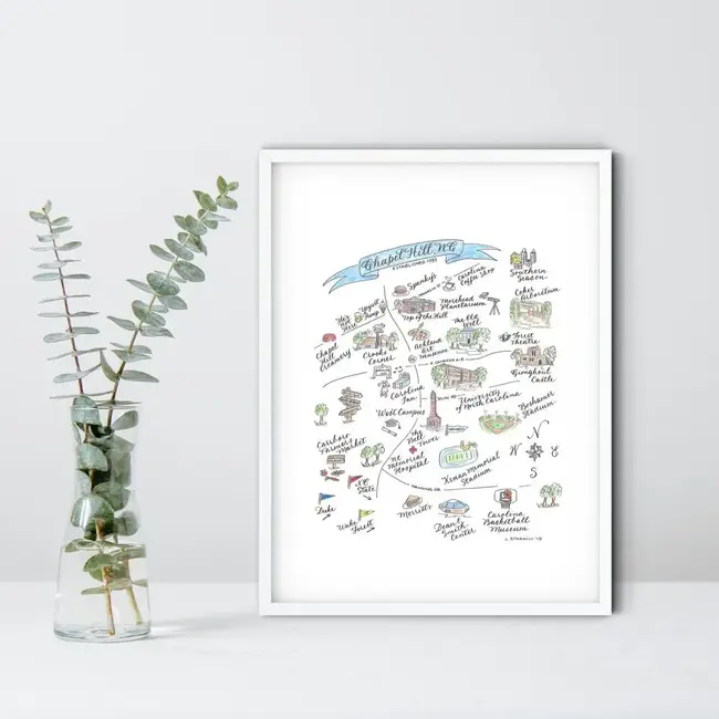 The Write Occasion Calligraphy  Chapel Hill Matted Print - 11x14