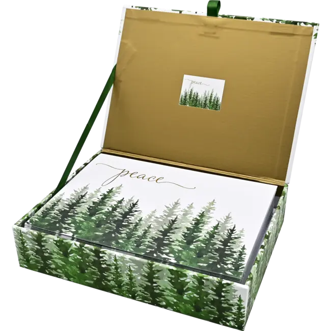 Winter Evergreens Deluxe Boxed Holiday Cards
