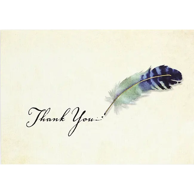 Watercolor Quill Thank You Cards