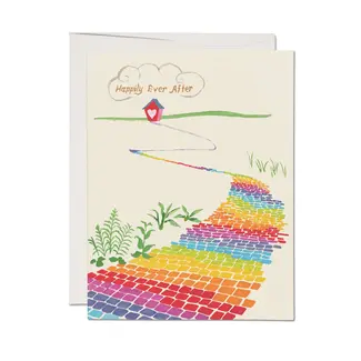 Rainbow Brick Road Wedding Card