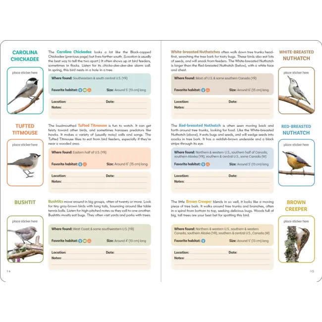 The Birder's Logbook: Seek and Sticker Book