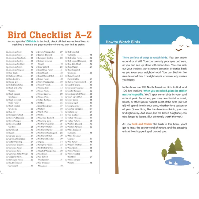 The Birder's Logbook: Seek and Sticker Book