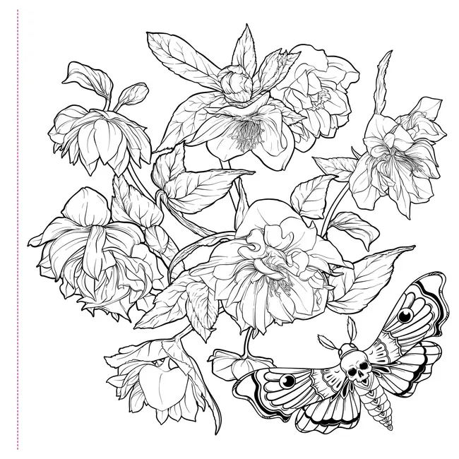 Goth Garden Adult Coloring Book