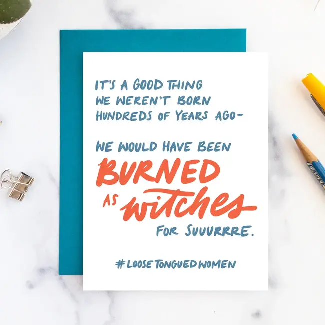 Billie Claire Handmade LLC Burned as Witches Card