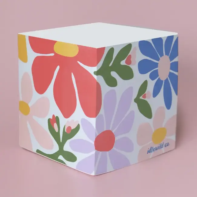 Primary Blooms Sticky Note Cube