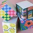 Rainbow Check Sticky Note Cube