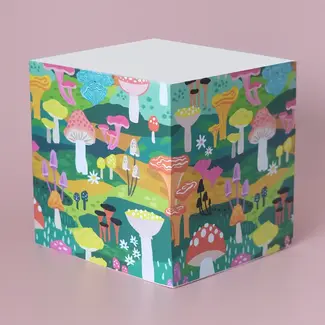 Mushroom Heaven Sticky Note Cube