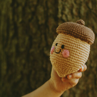Plush Pretend Food Rattle - Acorn