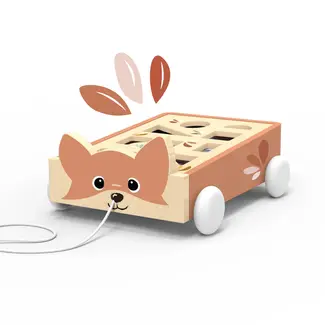 Wooden Fox Blocks Cart
