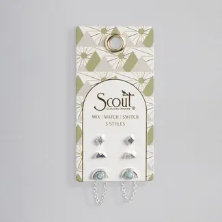 Stud Trio Ear Jacket Set