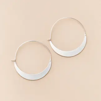 Refined Earrings Crescent Hoop - Silver