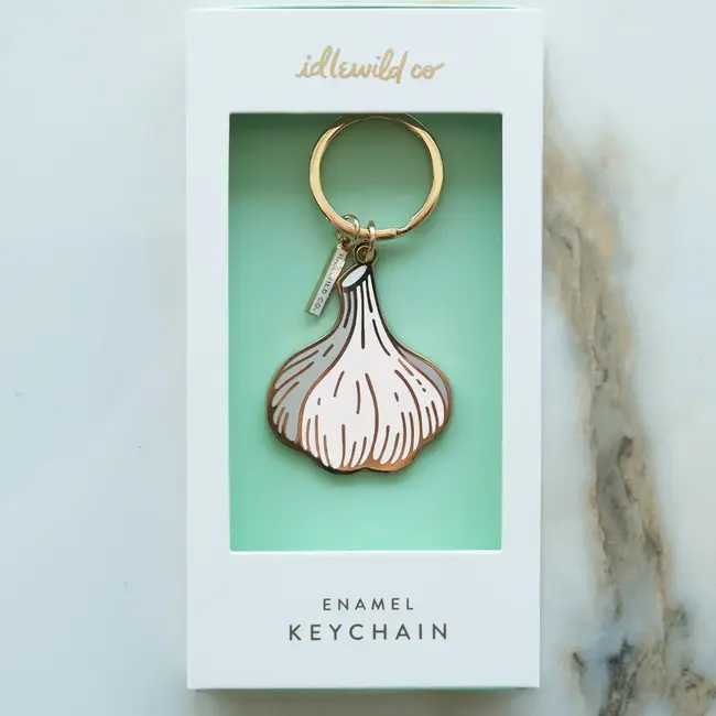 Garlic Enamel Keychain