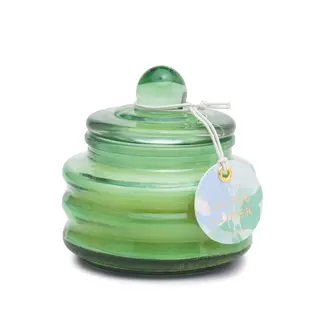 Mint Green Beam Glass Candle - Cactus Flower