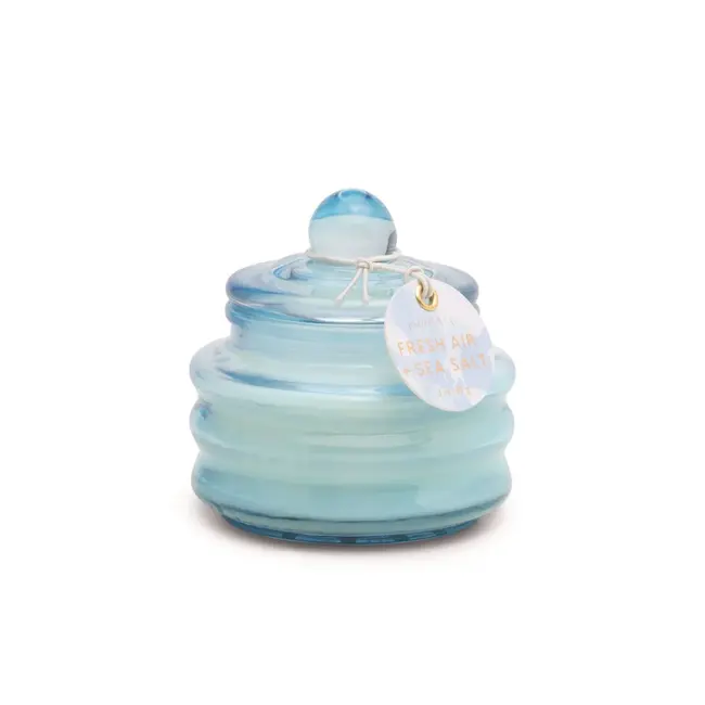 Sky Blue Beam Glass Candle - Fresh Air & Sea Salt