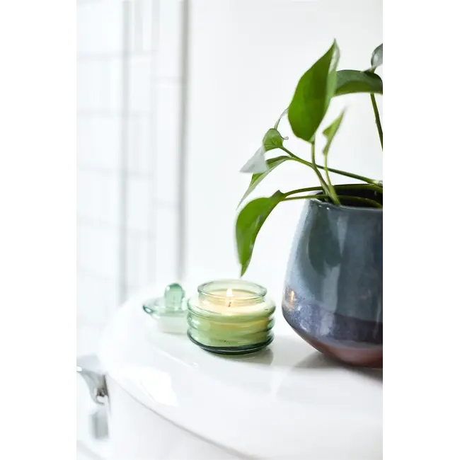 Bright Green Beam Glass Candle - Misted Lime