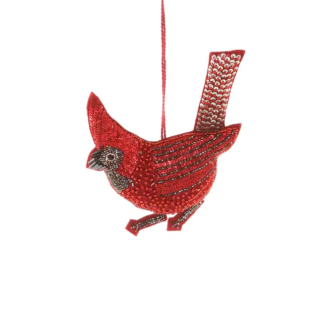 Sequined Cardinal Ornament