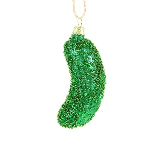 Jeweled Pickle Glass Ornament
