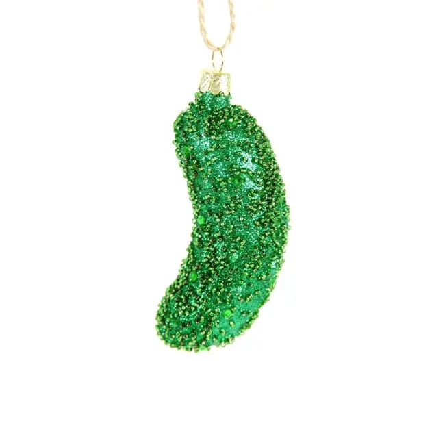 Jeweled Pickle Glass Ornament