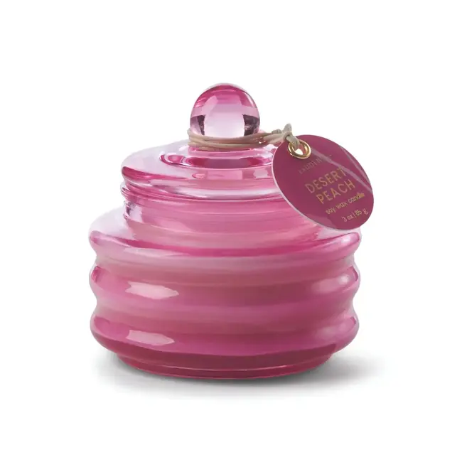 Fuchsia Pink Beam Glass Candle - Desert Peach