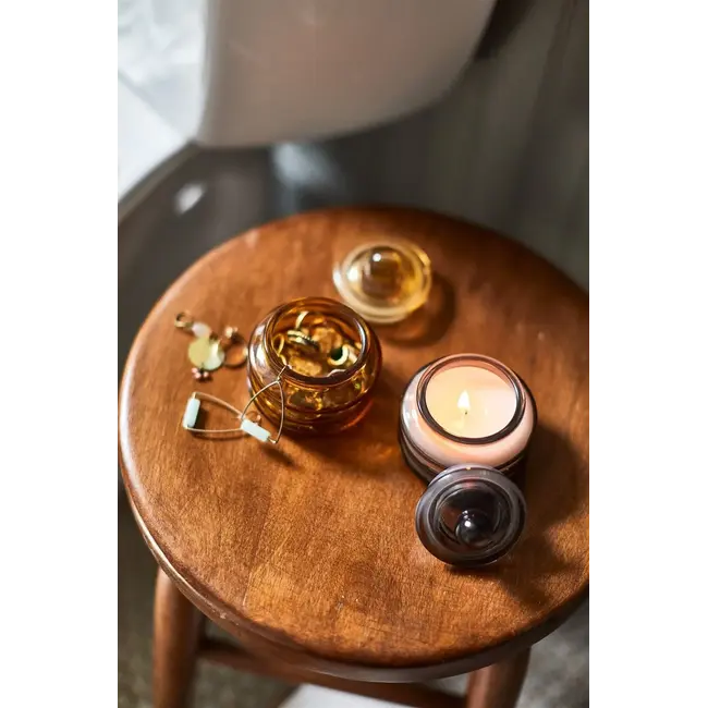 Black Beam Glass Candle - Baltic Ember