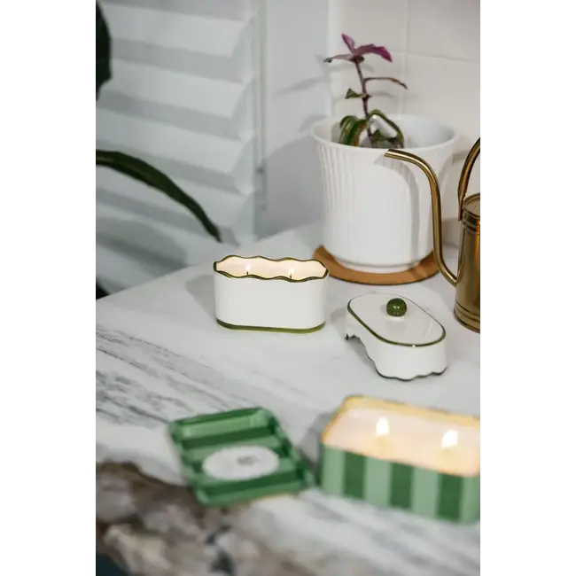 Cherie Ceramic Dish Candle - Smoked Pistachio