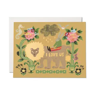 Lion & Rabbit Love Card
